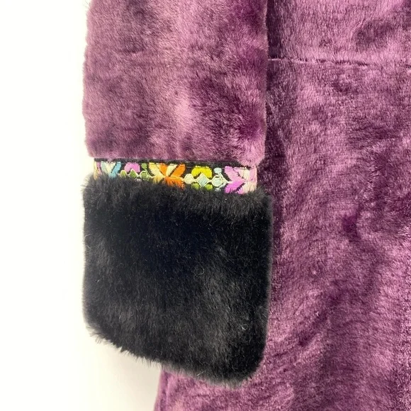 Vintage 1960’s Niccolini Medium Purple Black Faux Fur Penny Lane Coat Re… - Picture 7 of 15